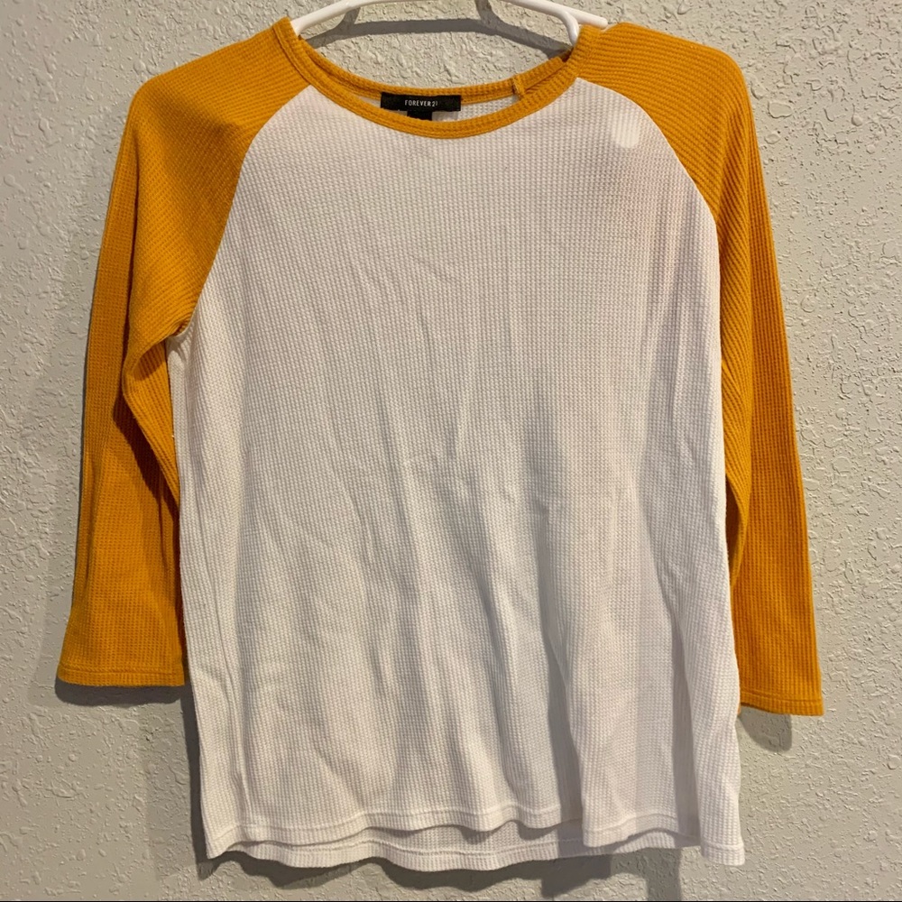 Yellow mustard long sleeve blouse forever 21